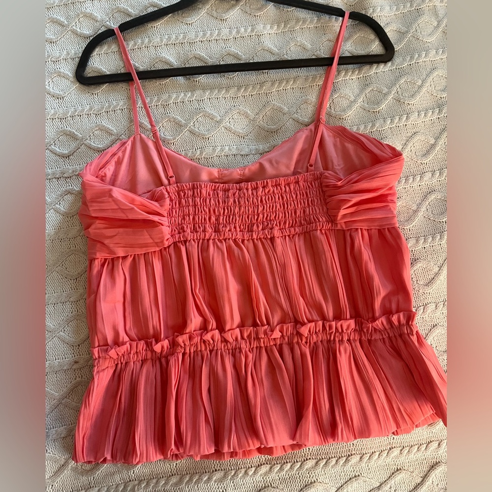 New! Steve Madden Solange Ruched Peplum Camisole Peach Romance True to Size - Picture 11 of 15